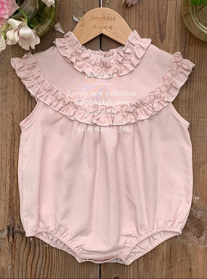 NB006 - Set romper + đầm cổ yếm