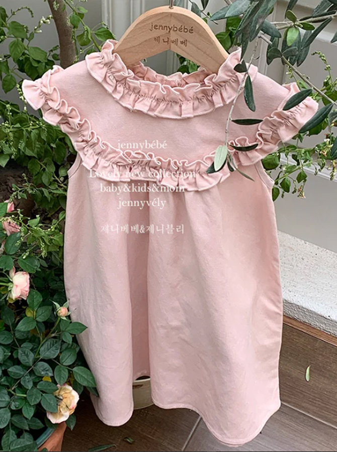 NB006 - Set romper + đầm cổ yếm