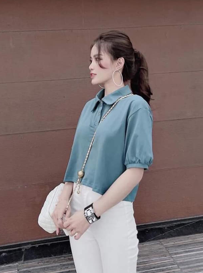 30087 - Áo polo croptop