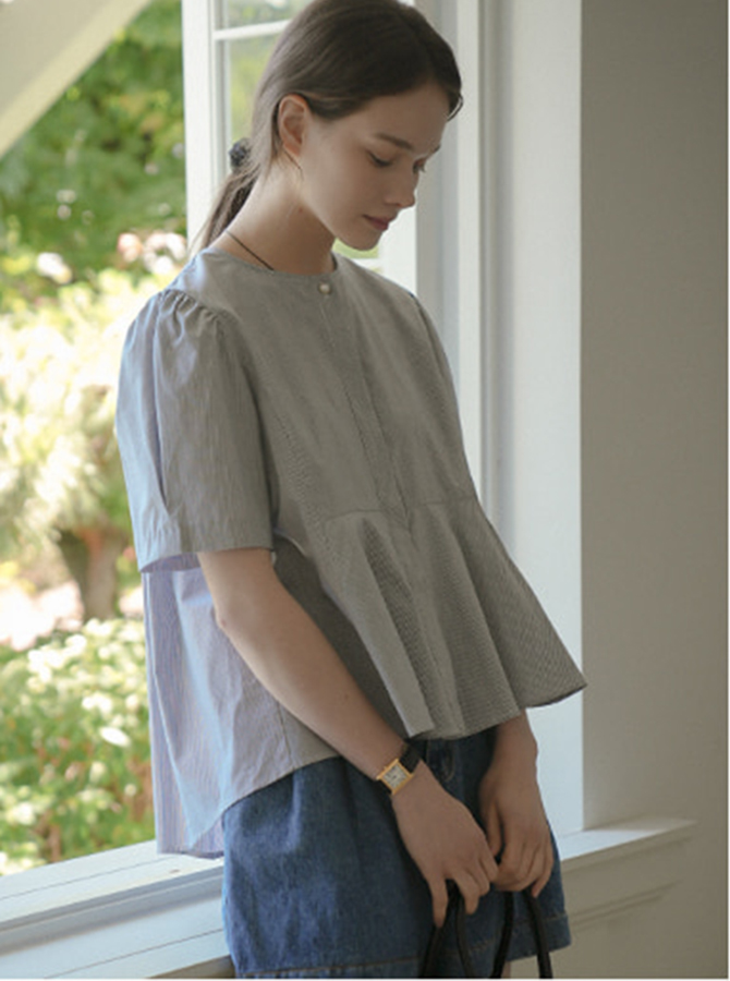 SM049 - Sơmi peplum rã mảnh
