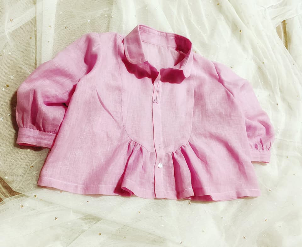 30028 - Áo tay lửng Nhún bèo Babydoll / Đào Đức