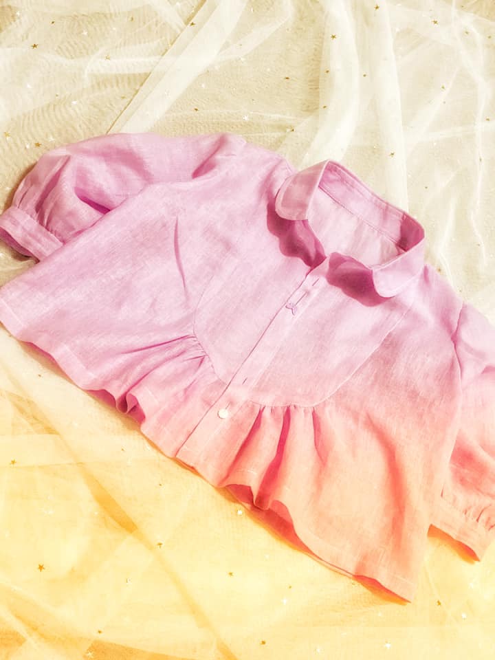 30028 - Áo tay lửng Nhún bèo Babydoll / Đào Đức