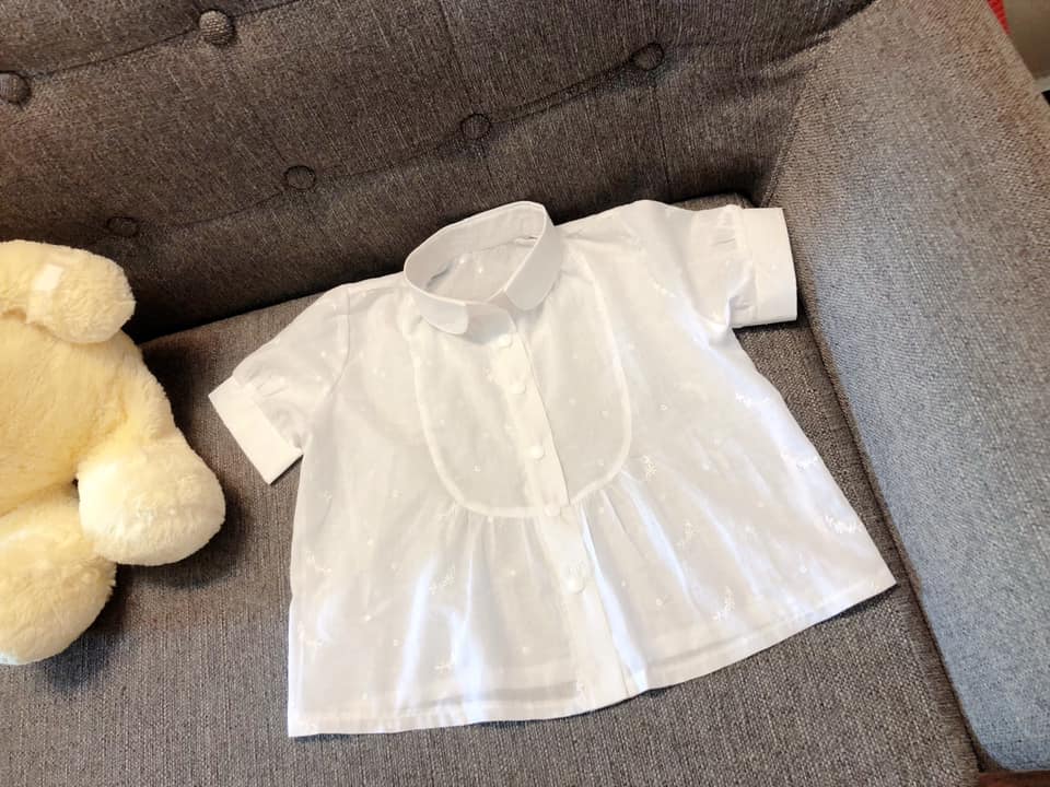 30028 - Áo tay lửng Nhún bèo Babydoll / Đào Đức