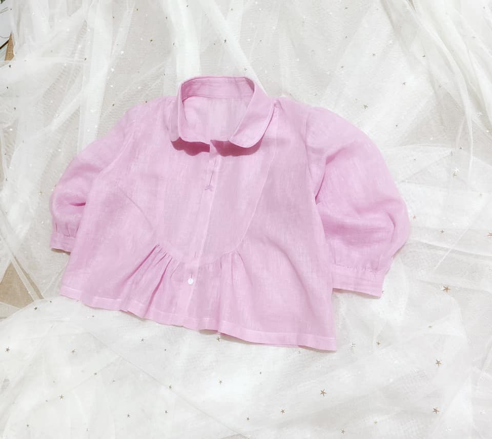 30028 - Áo tay lửng Nhún bèo Babydoll / Đào Đức