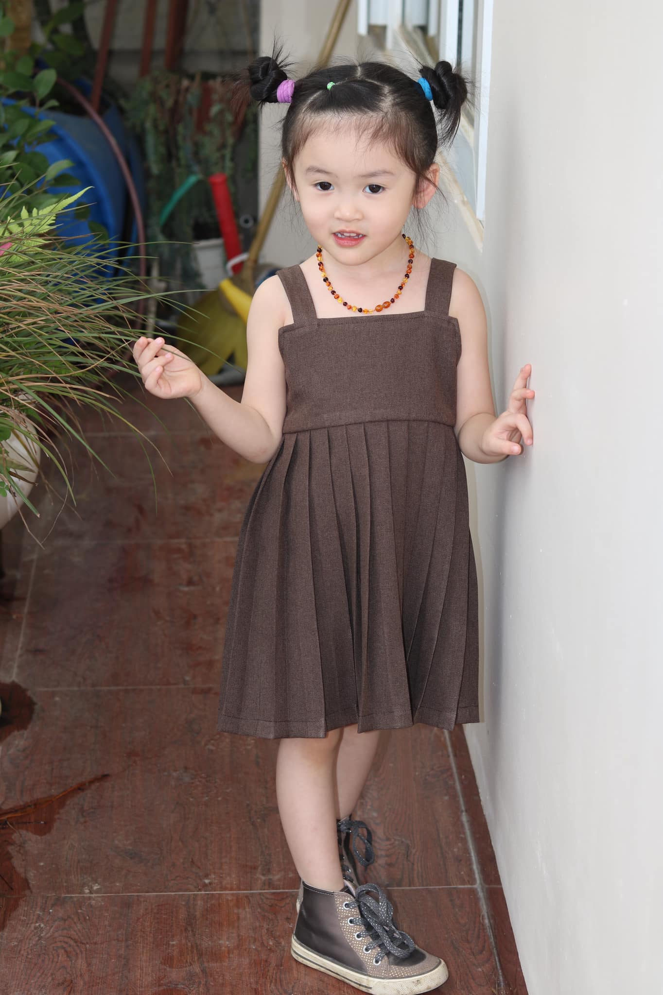 30060 - Set blazer lửng tay phồng + Đầm xếp ly / Đào Đức