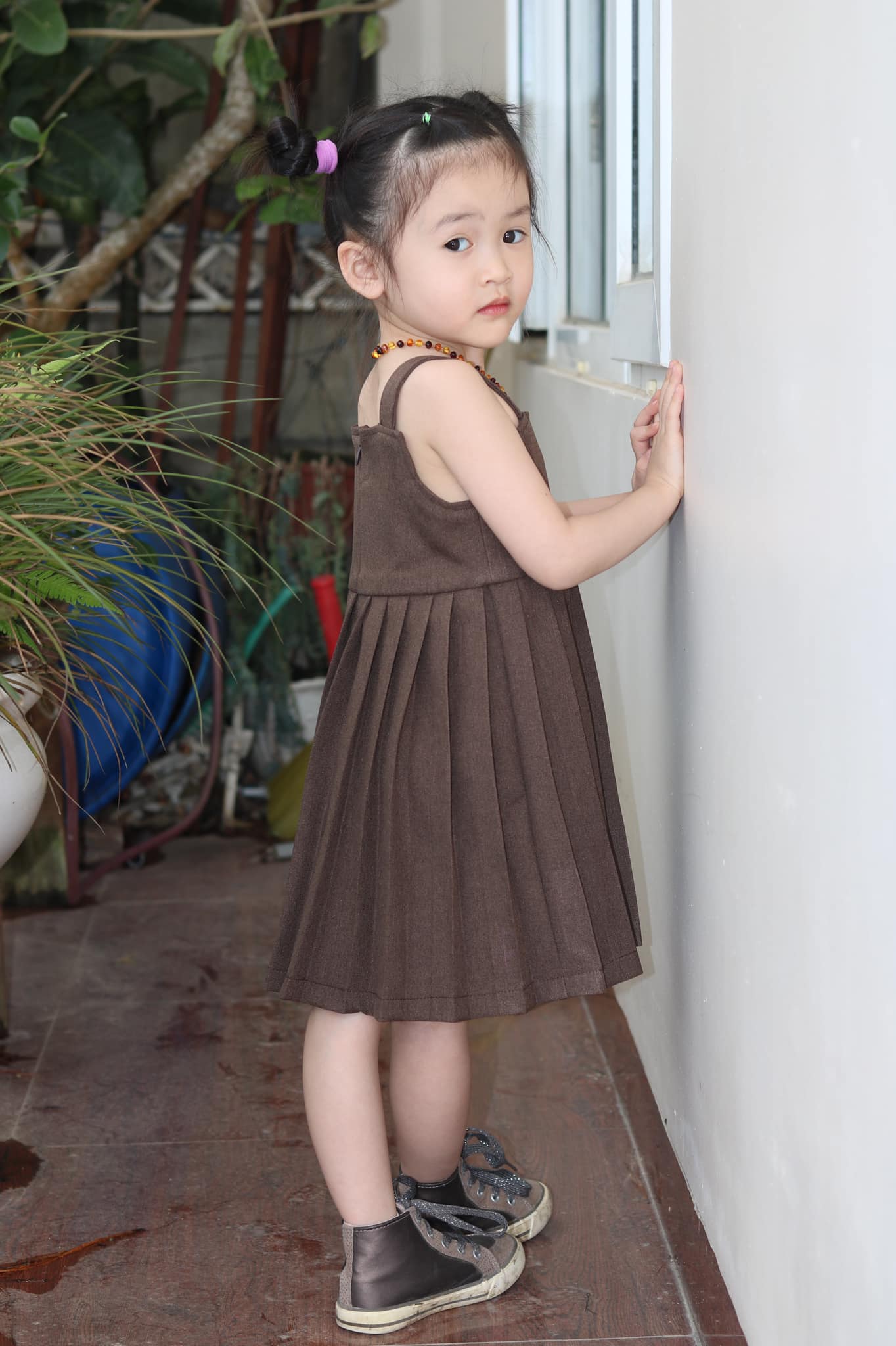 30060 - Set blazer lửng tay phồng + Đầm xếp ly / Đào Đức