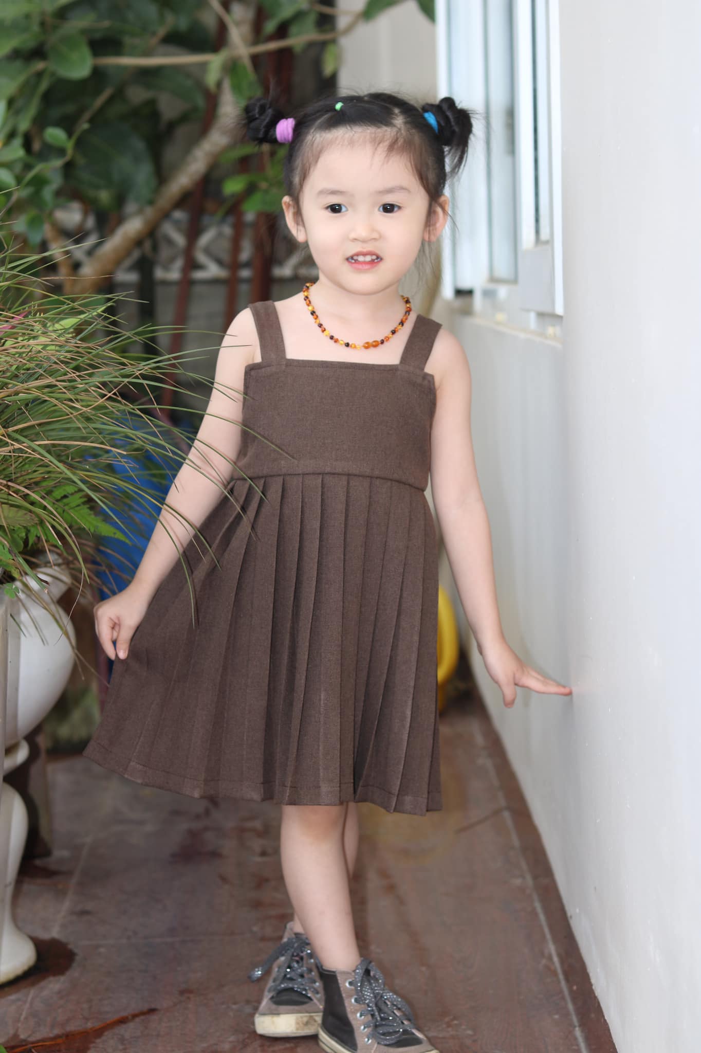 30060 - Set blazer lửng tay phồng + Đầm xếp ly / Đào Đức