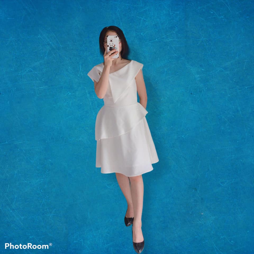 30053 - Đầm cổ lệch Megan by SHE / Đào Đức