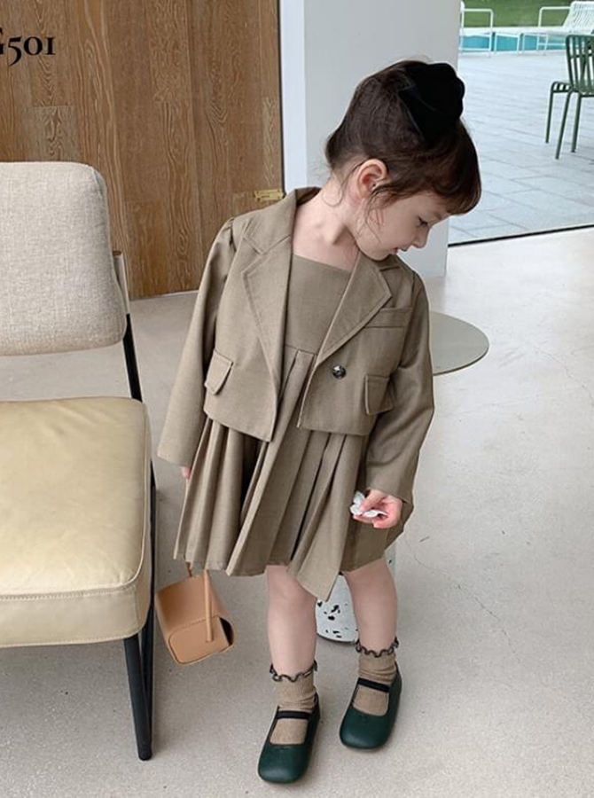 30060 - Set blazer l?ng tay ph?ng + ??m x?p ly
