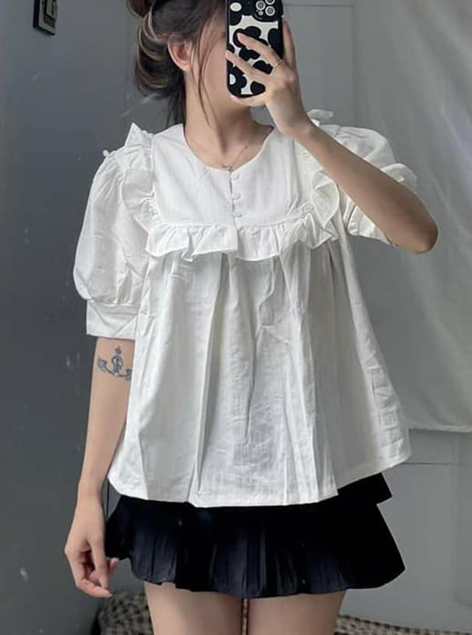 SM044 - Áo cổ bèo Babydoll (16-03-2024)
