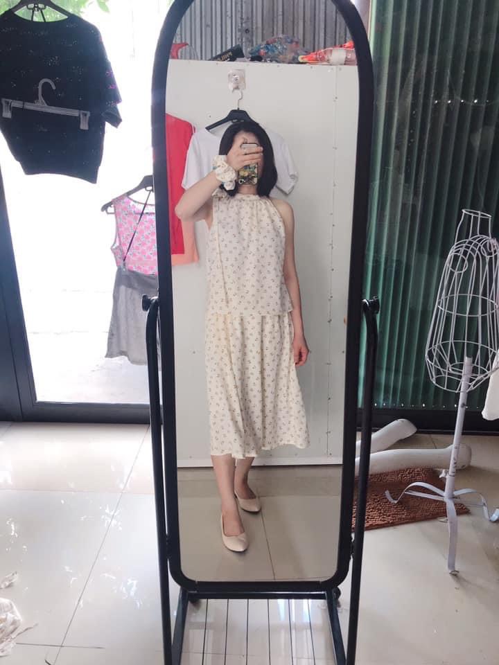 30083 - Bộ Áo yếm nhún cổ và Chân váy